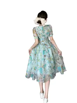2023 Женская одежда, романтическое платье в стиле пэчворк с вышивкой 0805