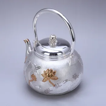 Чайник, чайник из нержавеющей стали, серебряный чайник, железный чайник, чайник с горячей водой, чайник на 1000 мл воды, чайная чаша, чайный набор кунг-фу.