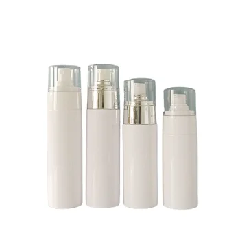 Белая пластиковая упаковка для бутылок 100 мл 120 мл 150 мл с плоским плечом, 25 шт., пресс-спрей для лосьона, насос с крышкой, Упаковочный контейнер, бутылки