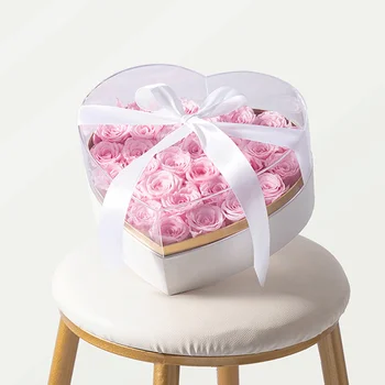 Коробка с цветочным сердечком Для оформления подарков в форме Свежей Упаковки, Упаковочный контейнер, Витрина для клубники, Коробки для букетов, Бумажный Пустой футляр
