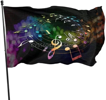 Музыкальные ноты флаг Украшение дома наружный декор Полиэфирные баннеры и флаги 90x150 см 120x180 см