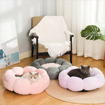 Мягкий Коврик для кошек и собак, Самонагревающаяся подушка для сна, Универсальная кровать для домашних животных, Цветочный дизайн, Четыре сезона