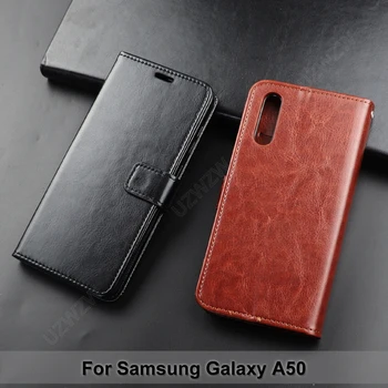 Для Samsung Galaxy A50 чехол-бумажник с откидной крышкой из искусственной кожи