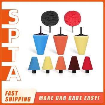 (Отдельные продажи) SPTA Автоматическая губка для полировки колес, Используемая для Электрической дрели 3 дюйма/4 дюйма, Полировальный Шар, Полировальный конус, Полировка ступицы автомобиля