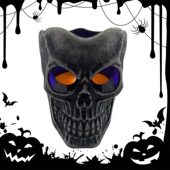 Ночник с черепом на Хэллоуин, 3D искусственный готический светильник с человеческим черепом, реалистичный готический светильник на батарейках для Хэллоуина