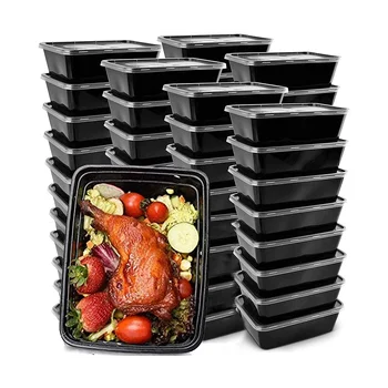 Контейнеры для приготовления еды в 50 упаковках, Многоразовые контейнеры для еды, Пластиковые коробки для Бенто, Ланч-бокс для хранения продуктов