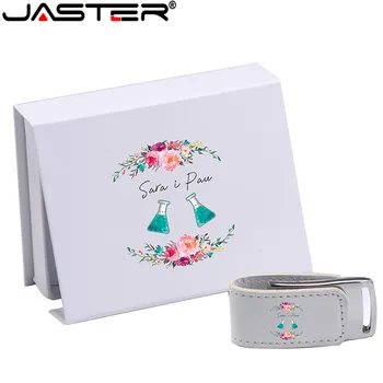 JASTER Пользовательский логотип для подарков 2,0 Флэш-накопитель 32 ГБ 4 ГБ 8 ГБ 16 ГБ Флешка Кожаный USB + белая коробка (более 1 шт. бесплатного логотипа)