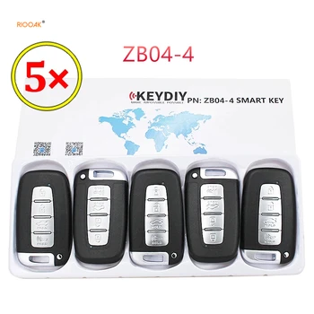 RIOOAK 5 шт./лот, универсальный пульт дистанционного управления KEYDIY ZB04-4 KD Smart Key для KD-X2/KD900/KD200/KD MINI/URG200, программатор ключей для kia soul