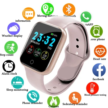 Электронные цифровые часы Для мужчин, женщин, кровяное давление, пульс, Водонепроницаемый трекер, Спортивные часы, Смарт-часы для Android IOS