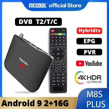 2020 НОВЫЙ M8S Plus DVB T/T2 Android 9,0 TV Box Amlogic S905X2 4K H.265 2,4G WiFi телеприставка