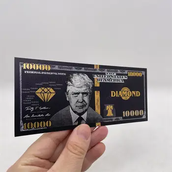 5000 шт 2 банкноты из черного золота Дональд Трамп 10000 долларов Банкнота с черным бриллиантом