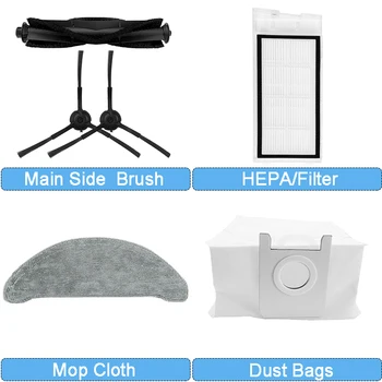 Роликовая боковая щетка, HEPA-фильтр, Швабры, мешки для пыли, робот-пылесос для Xiaomi ROIDMI EVE PLUS, аксессуары для пылесоса