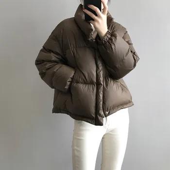Пуховик, женская зимняя новинка 2023, корейская версия, свободная утолщенная куртка для хлеба, повседневное теплое пальто