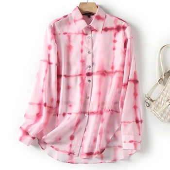 Elmsk Французская модная женская рубашка с принтом, повседневная прямая блузка, Женский топ, Лето