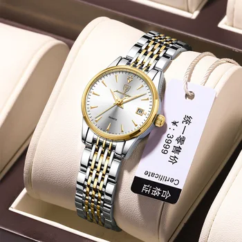 Швейцарские брендовые многофункциональные водонепроницаемые люминесцентные ультратонкие женские часы из нержавеющей стали, повседневные модные кварцевые часы