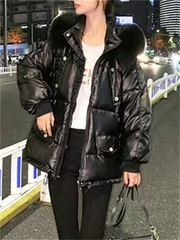 Элегантные Белые парки для женщин Осень-зима 2023, Корейские модные куртки с длинными рукавами, Офисные женские утепленные пальто