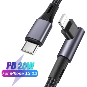 PD 20 Вт Кабель для Быстрой зарядки iPhone 14 13 12 Pro Max 3A USB C Коленный Кабель для Передачи данных Huawei Samsung S20 Macbook USB Type C Шнур