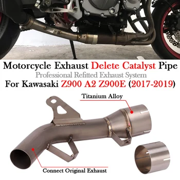 Выхлоп мотоцикла из титанового сплава, Удаление катализатора, Модификация среднего звена Трубы Для KAWASAKI Z900 A2 Z900E 2017 2018 2019