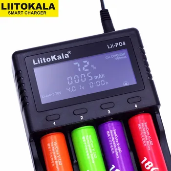 LiitoKala Lii-PD4 Зарядное устройство для 18650 26650 21700 18350 AA AAA 3,7 В/3,2 В/1,2 В литиевых NiMH-аккумуляторов ЖК-дисплей