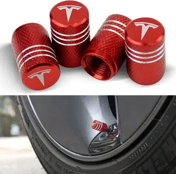 4 шт. Пылезащитные колпачки для шин, крышка для штока клапана из алюминиевого сплава, Антикоррозийный герметичный аксессуар для автомобильных шин Tesla Model Y X S 3