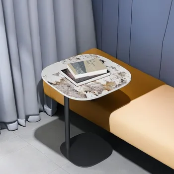 Роскошный журнальный столик в Скандинавском стиле, Прикроватные тумбочки из каменного сланца, Передвижные балконные чайные столики для мелкой домашней мебели для гостиной