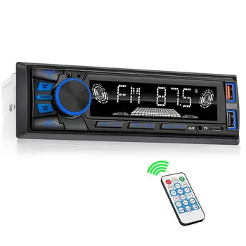Автомобильный MP3-плеер со стереозвуком на один DIN FM USB AUX FM-радио с беспроводным пультом дистанционного управления, Bluetooth-совместимый автомобильный комплект громкой связи