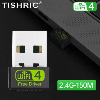Беспроводная сетевая карта TISHRIC Mini 150m Без драйвера 150 Мбит/с USB2.0 Wifi Антенна Wi-Fi Адаптер Беспроводная карта Для настольного ноутбука