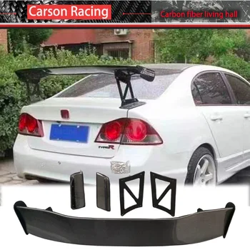 Для Honda Civic FD2 TypeR RR Задний спойлер из углеродного волокна 4DR 2006-2010 JS Стиль GT Крыло