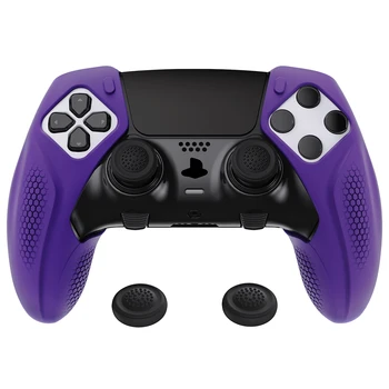 PlayVital Ninja Edition Противоскользящий Полуприкрытый Силиконовый чехол для контроллера ps5 Edge Soft Protector - Фиолетовый