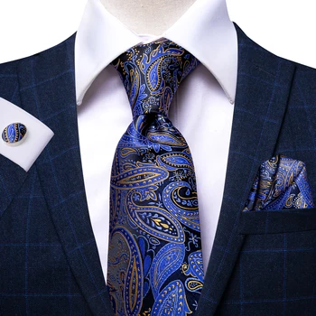 Галстуки Hi-Tie для Мужчин, Мужской галстук с узором Пейсли, Темно-синий Цветочный Роскошный Шелковый галстук, Вечерние Платья, Подарки Для Мужчин, Свадебный Бизнес