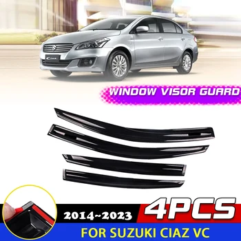 Автомобильный козырек на окна для Suzuki Ciaz VC 2014 ~ 2023 2015 Дверные Дымоотражающие щитки, наклейка на крышку, Маркизы, аксессуары для бровей от дождя
