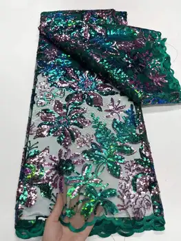 Роскошная кружевная ткань из бисера ручной работы в нигерийском стиле, высококачественная вышивка бисером, африканская французская кружевная ткань для свадебного платья