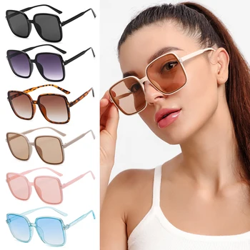 Роскошные Классические очки для водителя, Винтажные солнцезащитные очки в большой оправе, большие размеры, Очки для Леди, женские Квадратные солнцезащитные очки