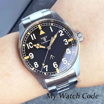 Мужские наручные часы Tandorio Diver с автоматической подачей, Винтажные наручные часы, Япония, Стальной браслет nh35 pt5000, Индивидуальный логотип Orologio