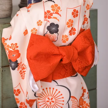 Детское Японское Кимоно Obi, пояс с милым бантом для девочек, пояс для костюмированной вечеринки в винтажном стиле
