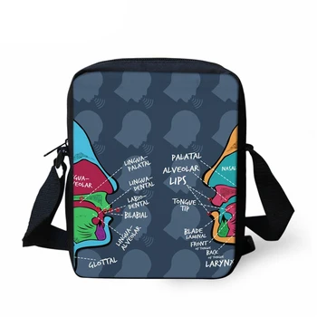 Модные маленькие сумки через плечо с рисунком логопеда для дам, повседневная женская мини-сумка-мессенджер, школьные сумки для девочек