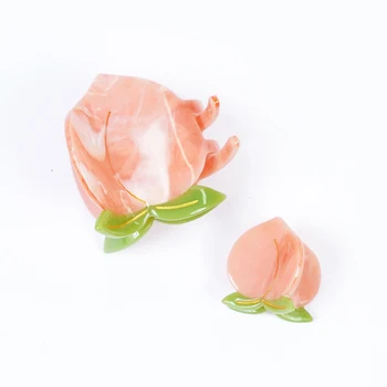 Милая Розово-персиковая заколка для волос для женщин и Девочек, Креативный фруктовый ацетатный зажим в виде Акулы, когти для волос, подарок для летней вечеринки, ювелирные изделия