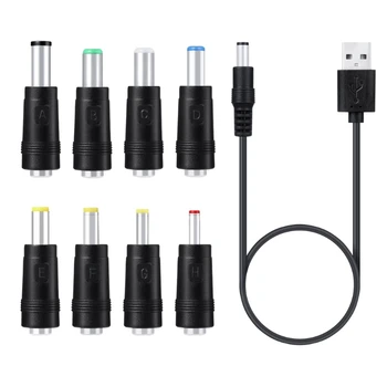 5 В USB в постоянный ток 5,5x2,1 мм 3,5 мм 4,0 мм 4,8 мм 6,4 мм 5,5x2,5 мм Штекер Зарядный шнур Подходит для вентилятора Динамика маршрутизатора Светодиодная лампа 8 в 1