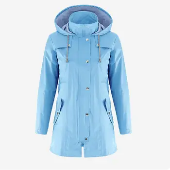 Лидер ПРОДАЖ 80%!！！！ Женская уличная дождевальная куртка, водонепроницаемая легкая толстовка с капюшоном, дождевик, ветровка