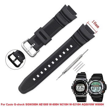 Ремешок для часов Casio G-shock SGW300H AE1000 W-800H W218H W-S210H AQS810W W800H Ремешок с пряжкой, Черный браслет на запястье