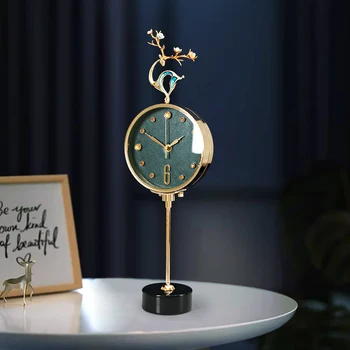 Роскошные Настольные Часы Маленькое Рождественское Украшение Настольные Часы Скандинавские Статуэтки Металлические Бесшумные Часы Украшение Гостиной Horloge