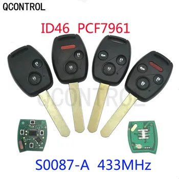 Дистанционный ключ QCONTROL для Honda S0087-A Accord Element Pilot Civic CR-V HR-V Fit Insight City Jazz Odyssey ID46 с чипом 433 МГц