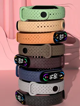 Силиконовые ремешки для часов Xiaomi Mi Band 7, сменный спортивный браслет Miband с NFC, часы с воздушным отверстием, ремешок Correa mi band 6 5 4 3