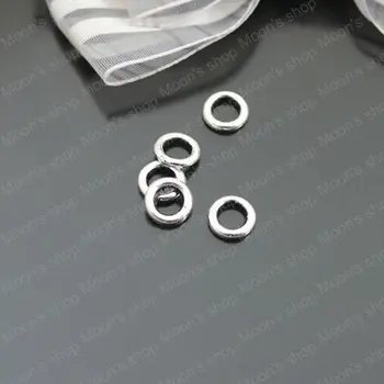 Оптовая продажа 8 мм кольца из сплава античного серебра с замкнутым кругом, ювелирные изделия 