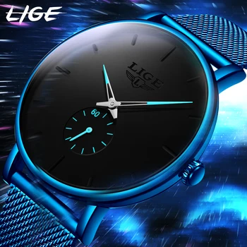 Часы Мужские LIGE Продажа Мужских Часов Модные Деловые Мужские Часы Лучший Бренд Класса Люкс Водонепроницаемые Повседневные Простые Кварцевые Часы Montre Homme