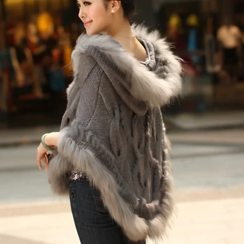 2021 термальная теплая зимняя накидка из меха енота, вязаное пальто из натурального кроличьего меха, женская верхняя одежда