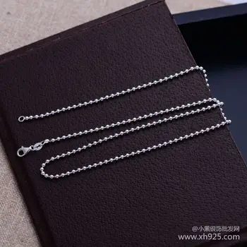 KJJEAXCMY, ювелирные украшения из стерлингового серебра, длинные круглые бусины, ожерелье толщиной 3,0 мм для женщин (85 см)