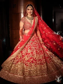 Потрясающие Индийские свадебные платья Vestido Saree с Золотыми аппликациями из бисера, Арабские Свадебные платья из Дубая, Вечерние платья для свадьбы