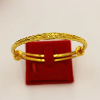 Мода Европейская валюта Вьетнамский браслет из песочного золота Длинные Неувядающие Простые двухтактные ювелирные изделия Браслет Ювелирные изделия для женщин