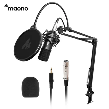 MAONO Профессиональный Студийный комплект микрофонов, Конденсаторный Кардиоидный микрофон, Микрофон для подкаста, для игр, караоке, записи на YouTube, DJ AU-A03